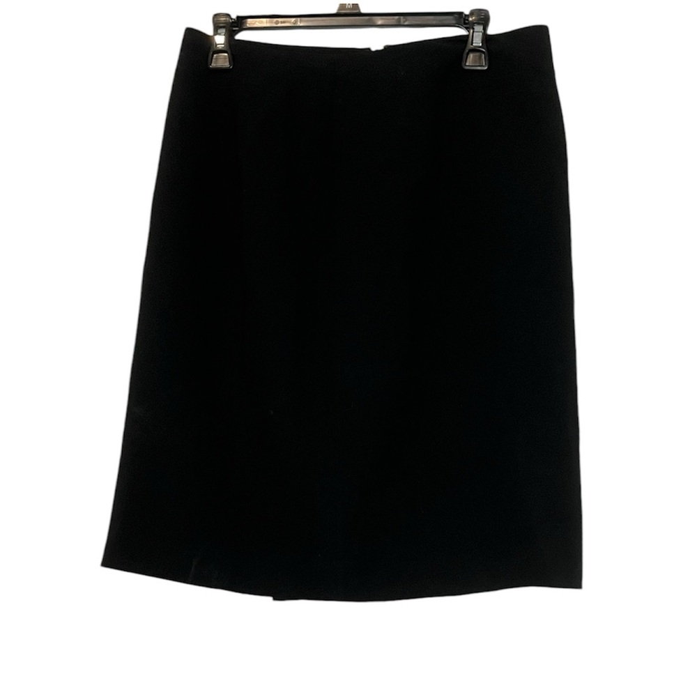 Anne Taylor Black Skirt With Side Slit Flare Size 10